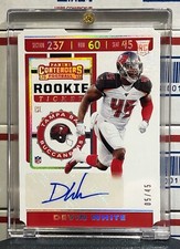 2019 PANINI CONTENDERS DEVIN WHITE ROOKIE TICKET, #277, AUTO, SERIAL #05/45