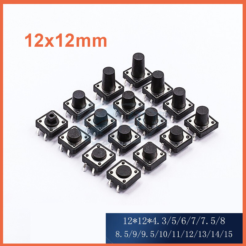 20 個 PCB モメンタリ触覚タクトミニプッシュボタンスイッチパネル DIP 4Pin マイクロスイッチ 6*6*4.3/5/6/7/8 /8.5/9/10/11/12/13/14/15 ミリメートル - AliExpress 20個12x12mm PCB触覚タクトプッシュボタンスイッチ4ピンDIP 12 * 12 * 4.3/4.5/5/6/6.5/7/8