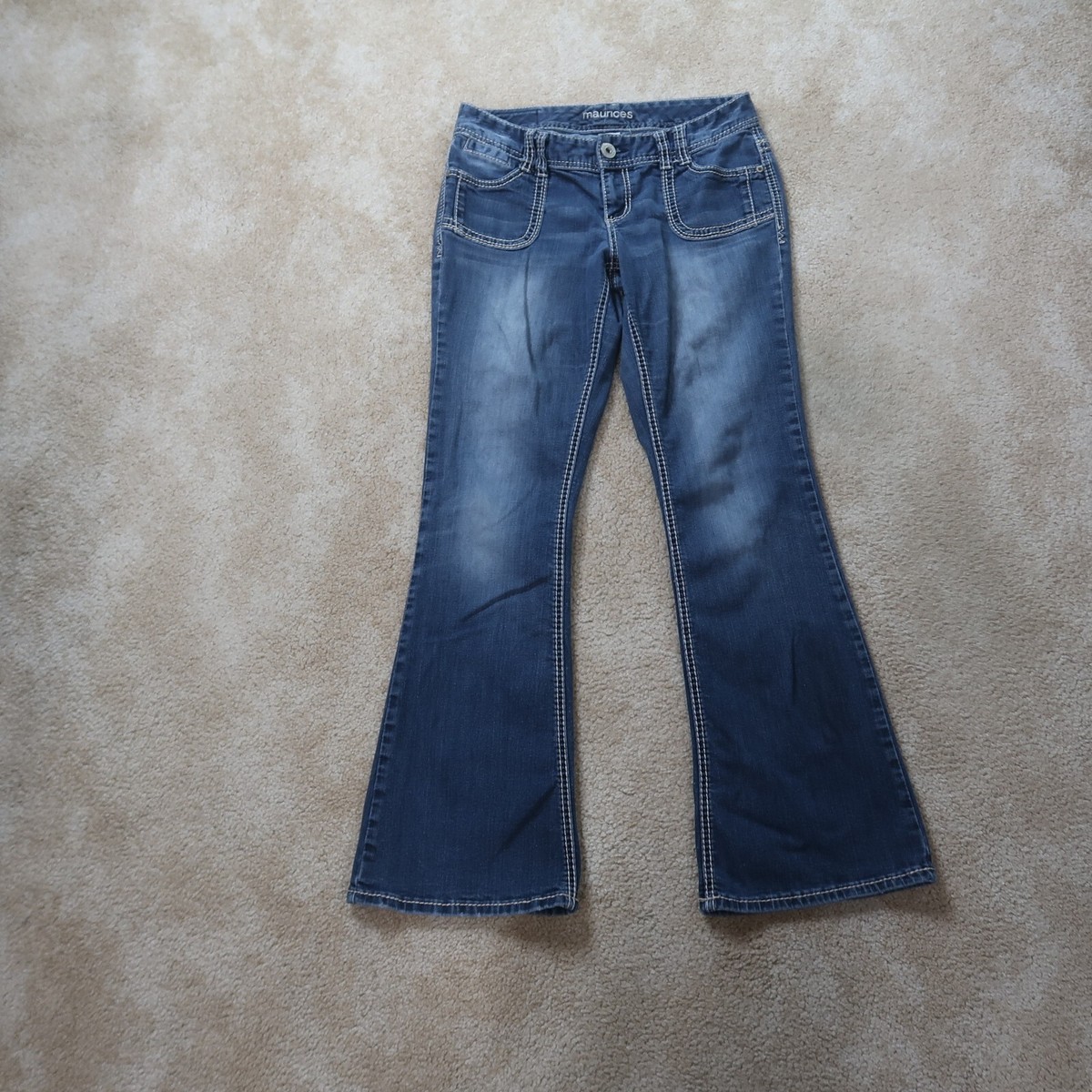 Maurices Flare Leg Jeans Women's 7/8 Blue Denim Mid Rise