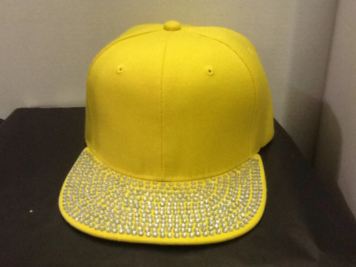 Yellow rhinestone bill baseball cap - Picture 1 of 1