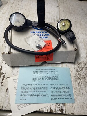 DACOR Underwater Pressure Gauge 4000 Psi Professional Ft Swivel Tag-59-1