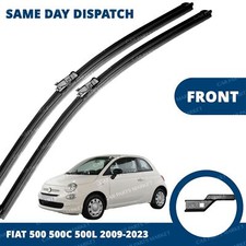 Front Windscreen 24" 14" Wiper Blades Pair for Fiat 500 500C 500L 2009-2026
