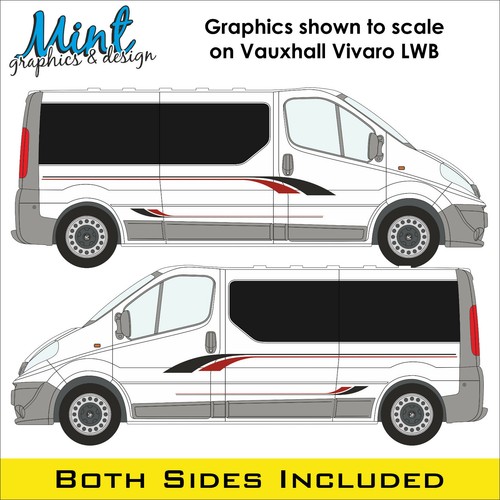 LWB VAUXHALL VIVARO Motorhome Camper Calcomanías Pegatinas Van Graphics NO P&P 044 - Imagen 3 de 4
