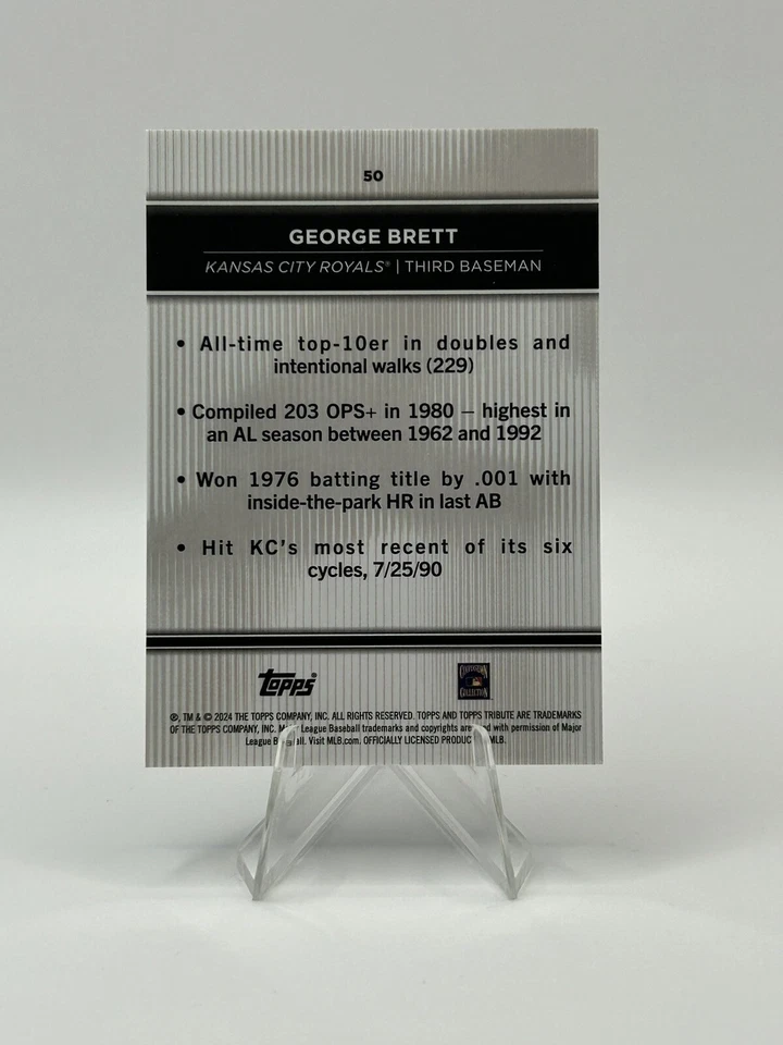 2024 Topps Tribute George Brett #50 Kansas City Royals (2) - Image 2 of 2