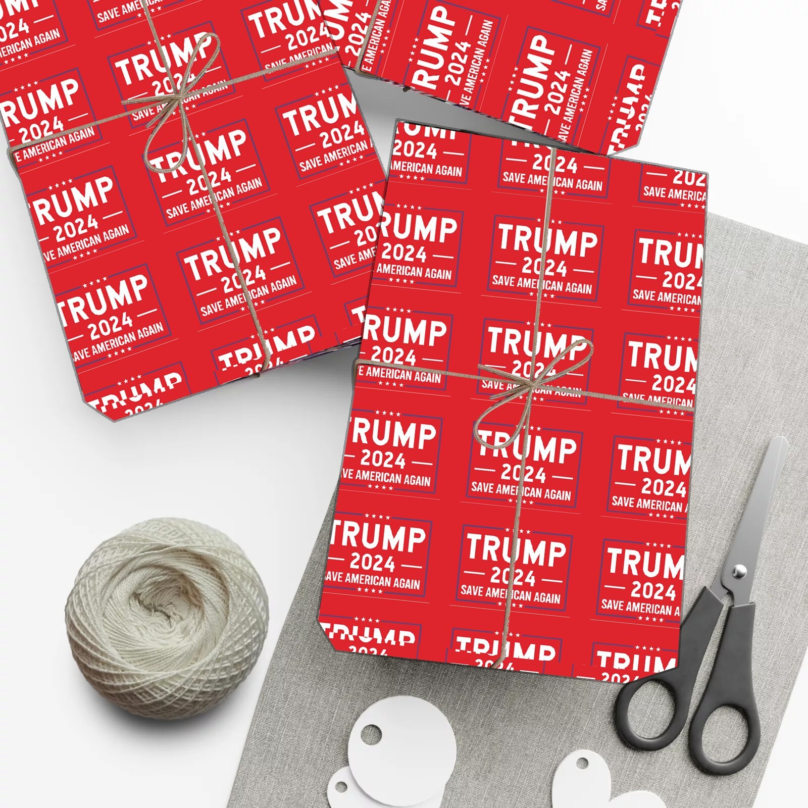 Trump Wrapping Paper, Save American Again Wrapping Paper, Funny Xmas Gift