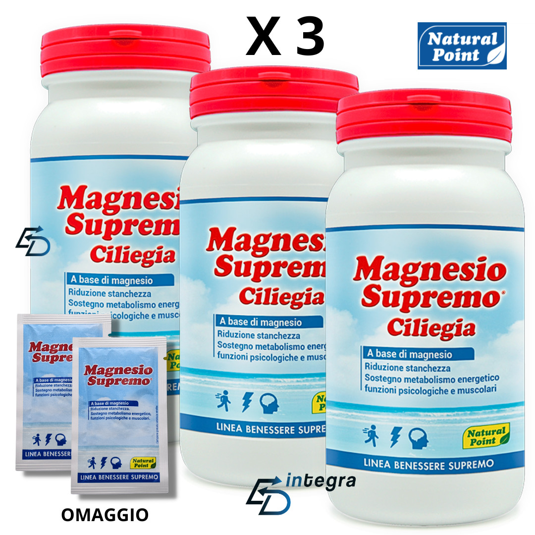 Kit Risparmio Magnesio Supremo Ciliegia Natural Point 450g + Regalo