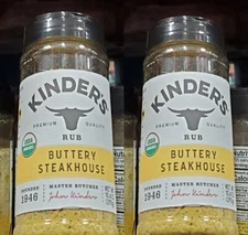 2 PACK - Kinder's Organic Buttery Steakhouse Rub Seasoning 10.4 Ounce- Free Ship