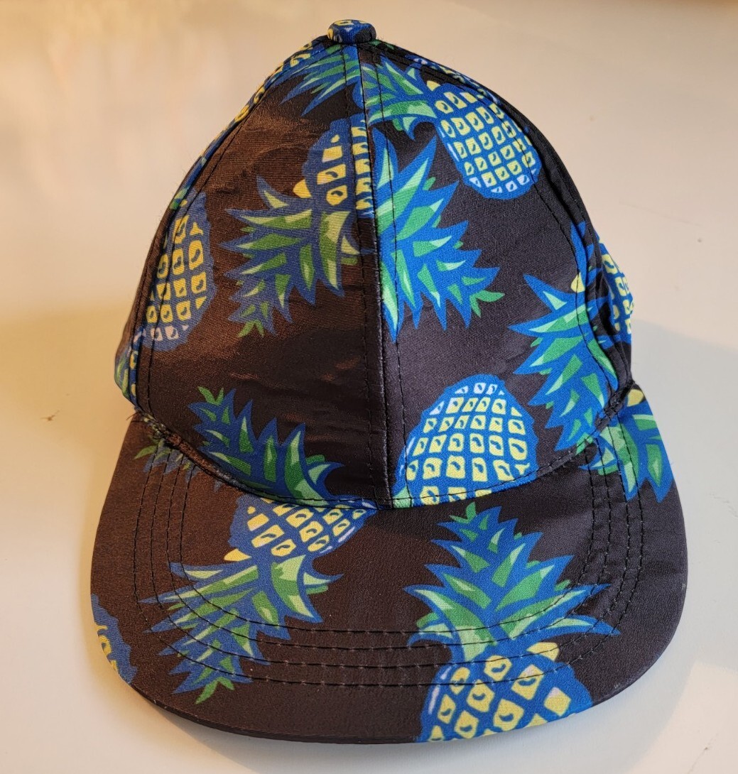 Pineapple Snapback Hat pineapple retro print blac… - image 1