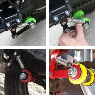 Broco Kettenspanner – Universal, Für Motorrad, In Rot/schwarz/blau, Aus Eisen+Kunststoff, Mit Einstellbereich 3,7–4,3 Cm