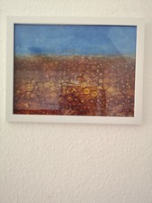 FELD Landschaft Abstrakt Acrylfarben mit Rahmen 33x43cm
