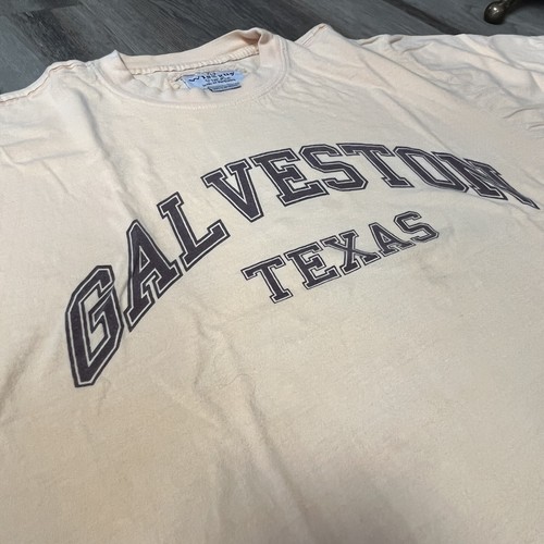 Vintage Wise Guy T Shirt Size L Galveston Texas Yellow Short Sleeve Gal Veston - Picture 4 of 8