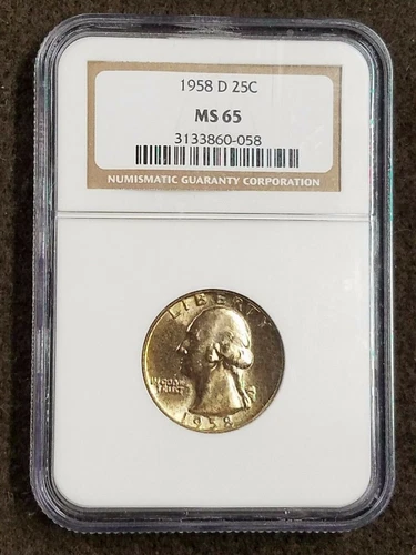 1958-D Washington Quarter NGC 65 Beautiful toning.