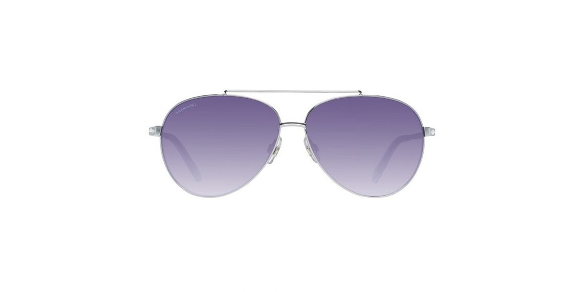 Swarovski SK 194 84W Blue Metal Mirrored Aviator Sunglasses Frame