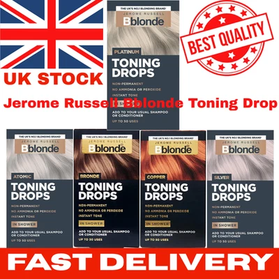 BRANDED Jerome Russell Bblonde Toning Drops Atomic Bronde Copper Platinum Silver 50 Uses
