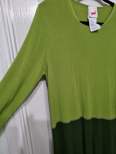 Vintage Retro Mondi Green Dress/long Jumper, Made In Italy Size 38 📦-2 - Picture 4 of 13