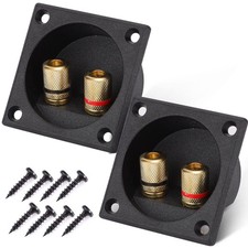 2PCS 2.2 Inch Square 2-Way Speaker Box Terminal Cup with Banana Plugs, Screw ...