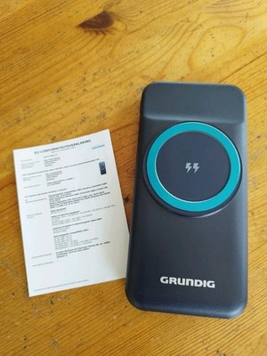 Grundig Mag Safe Powerbank 10000 mAh Wireless Charging Blau Neu