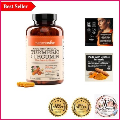 Pure Organic Turmeric Curcumin 2250mg with BioPerine for Joint & Immune Support