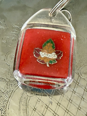 Vintage Canadian Key Chain Canada Maple Leaf Key Ring Keychain Or Jacket Pull