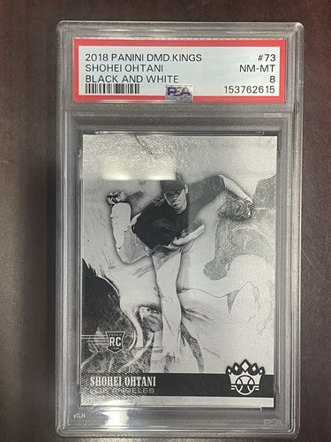 Panini 2018 Diamond Kings Shohei Ohtani RC #73 Black & White PSA 8