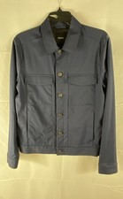 Theory Women's Tan Ruffle Back Military Style Cropped Jacket Sz M