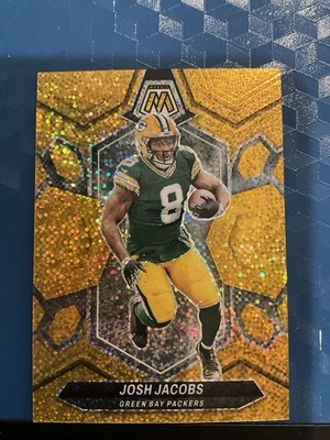 Panini 2024 Mosaic Josh Jacobs Packers Gold Sparkle Prizm Card #79 /24