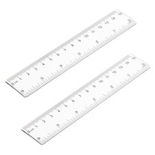 2 Pack 6 inch Clear Plastic Ruler Straight Shatterproof Transparent Rulers fo...