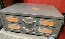 Neumade 2 Drawer 500 Metal Cabinet Gray Vintage 35 Mm Slide Case 15 X 12 X 6