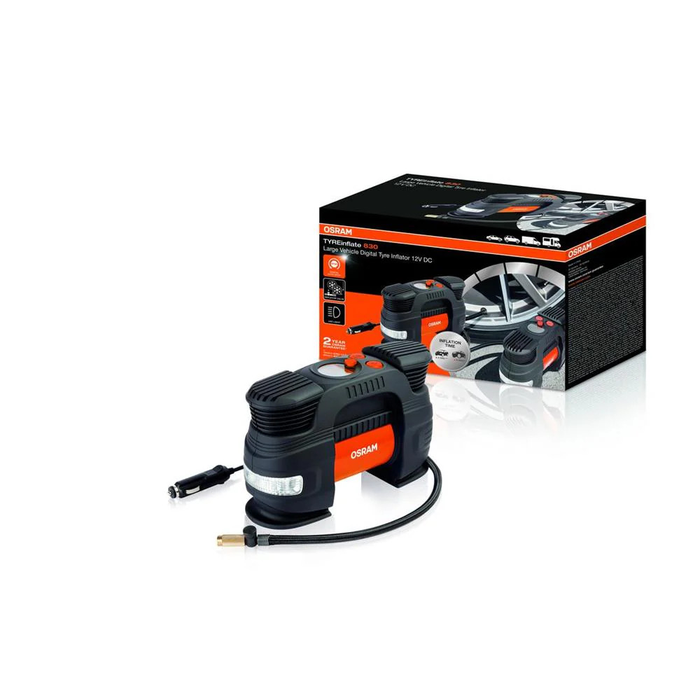 Compresseur d'air digital 12V 180W OSRAM 830 pour résoudre les chutes de pression en voyage