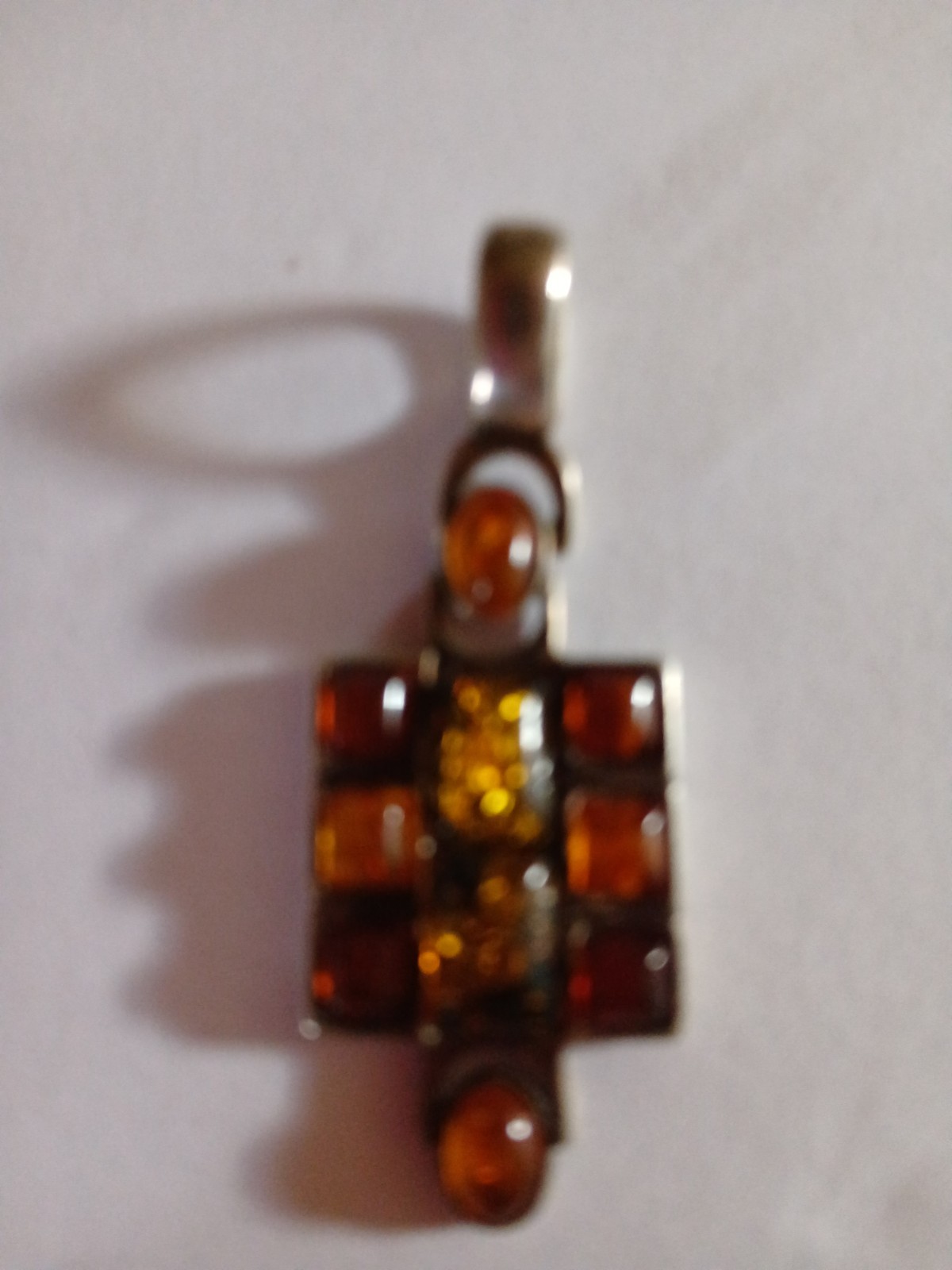 Vintage Sterling Silver Baltic Amber Pendant