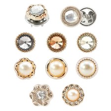Quacc 10 PCS Women Shirt Brooch Buttons Blouse Modesty Pins Cover Up Brooch L