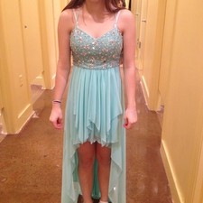 NWT Juniors Size 5 Formal Long Dress Hi Low Mint Green Beading Windsor