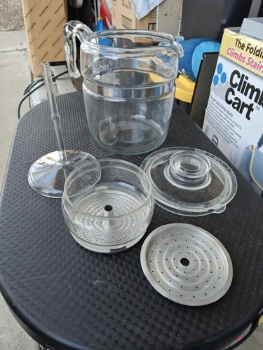 Vintage Pyrex Flameware 7759-B Glass Percolator Coffee Pot Complete 6-9 Cup 9C