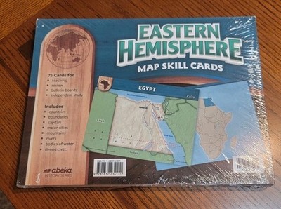 ABEKA 5 Eastern Hemisphere Map Skill Cards Grades 5-8 Revised SEALED Homeschool 