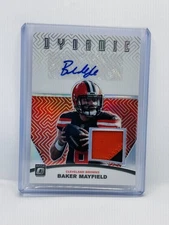 2019 Panini Donruss Optic Dynamic Orange Patch Auto Baker Mayfield #/15 Prizm SP