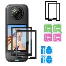 2 Pack Tempered Glass Screen Film Protector for Insta360 X5 / X4 Camera Accs