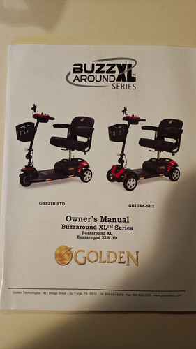 Golden Buzzaround XL Series 4-Wheel Mobility Scooter, Swivel Seat, Red/Black