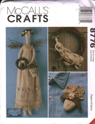 8776 McCalls SEWING Pattern Craft Pattern Stuffed Gardening Angel Doll Package