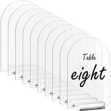 10 Pack 5x7 Inch Clear Arch Acrylic Signs With Stands DIY Table Numbers