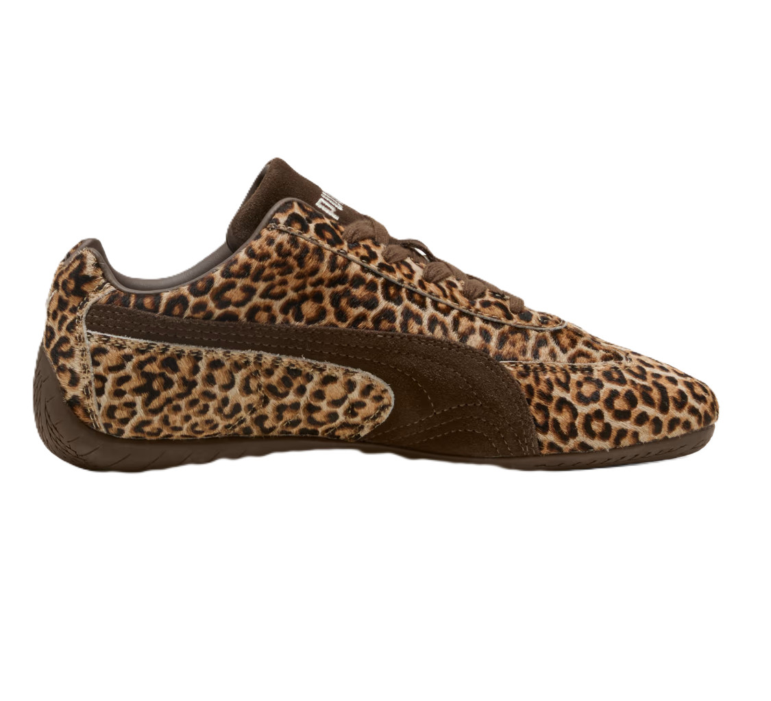 Puma Women's Speedcat Wild Leopard Pony Hair Chocolate/Warm White 406690-01 j