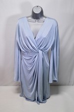 NWOT Halston Kiko Wrap Dress in Gloss Jersey Shale Blue Size 2