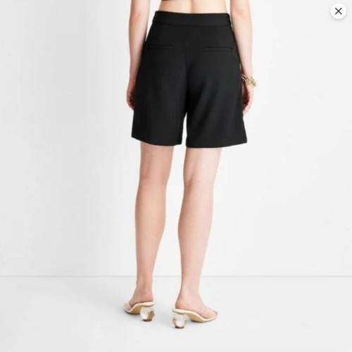NEW Future Collective Women's Relaxed Trouser Shorts Size 6 - Black - Picture 1 of 11