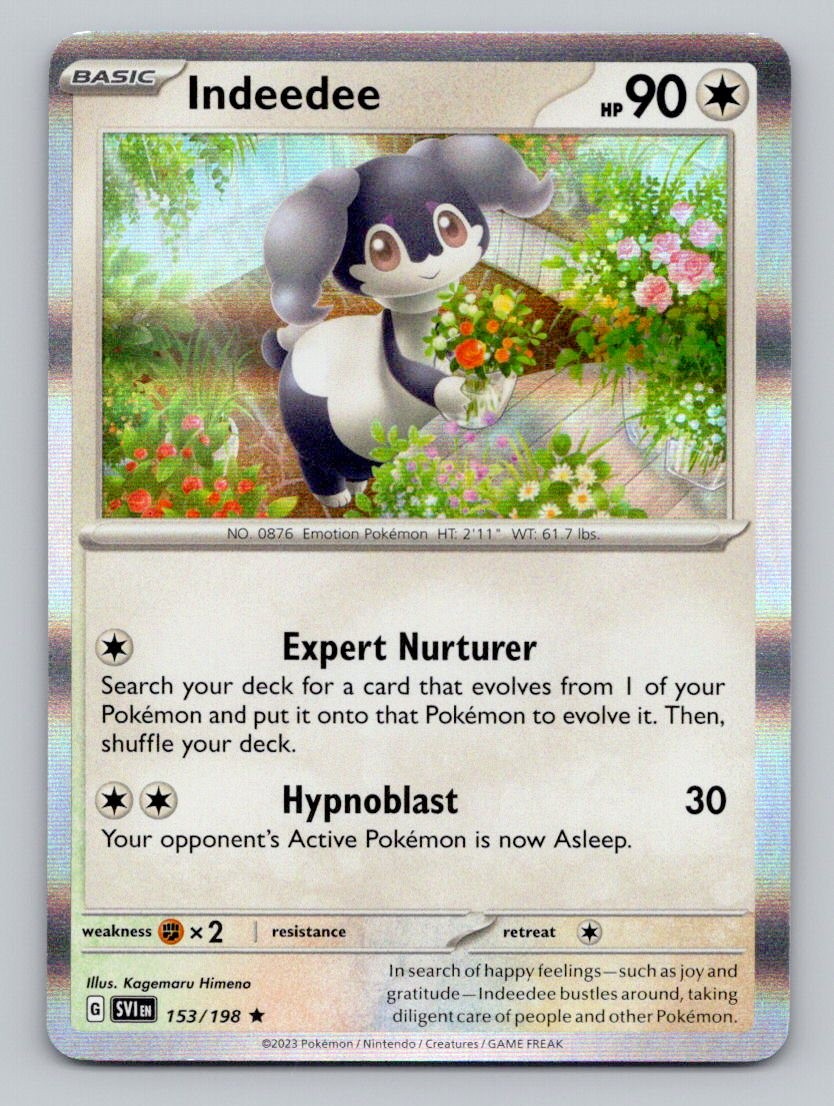 Indeedee 153/198 Rare Scarlet & Violet Pokemon Holo Near Mint
