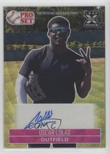 2021 Leaf Pro Set Metal 1991 Base Pink Wave 13/15 Oscar Colas #PS1-OC2 Auto 1b3