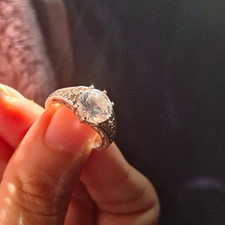 The Bradford Exchange Reign of Romance 925 Silver Simulated Diamond Ring O