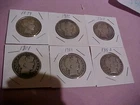Lot (6) Barber Half Dollars 1899, 1900, 1900, 1901, 1901, 1908-O Good, Very Good