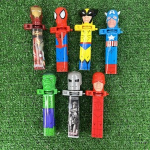 KLIK Lot Of 7 Candy Dispensers Marvel Iron Man Daredevil Hulk Spider-Man