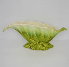 Royal Haeger Pottery Hickman Green Planter Drip Glaze Leaves 12 inch R460