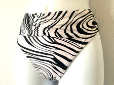 Ladies Black & White MATALAN Roll Top Bikini Bottoms Size 12 - High Low Waist