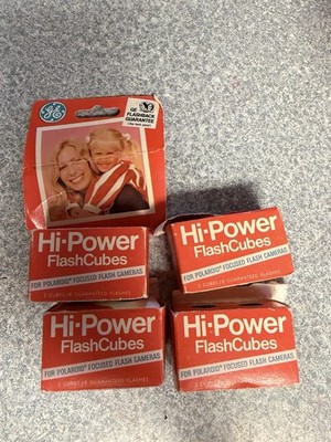 4-Boxes GE HI-POWER FLASH CUBES for Polaroid Focused Flash Cameras NOS